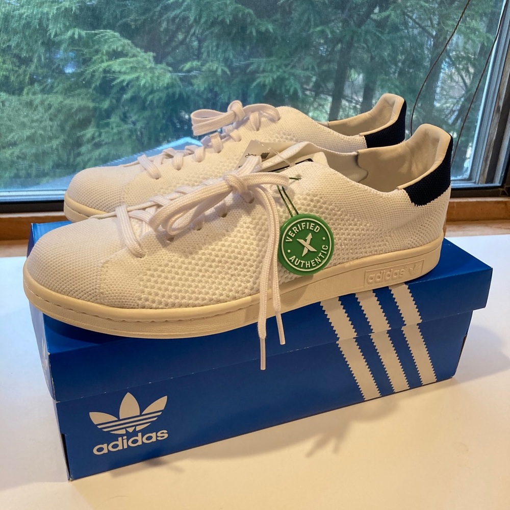 Adidas Stan Smith Primeknit white blue